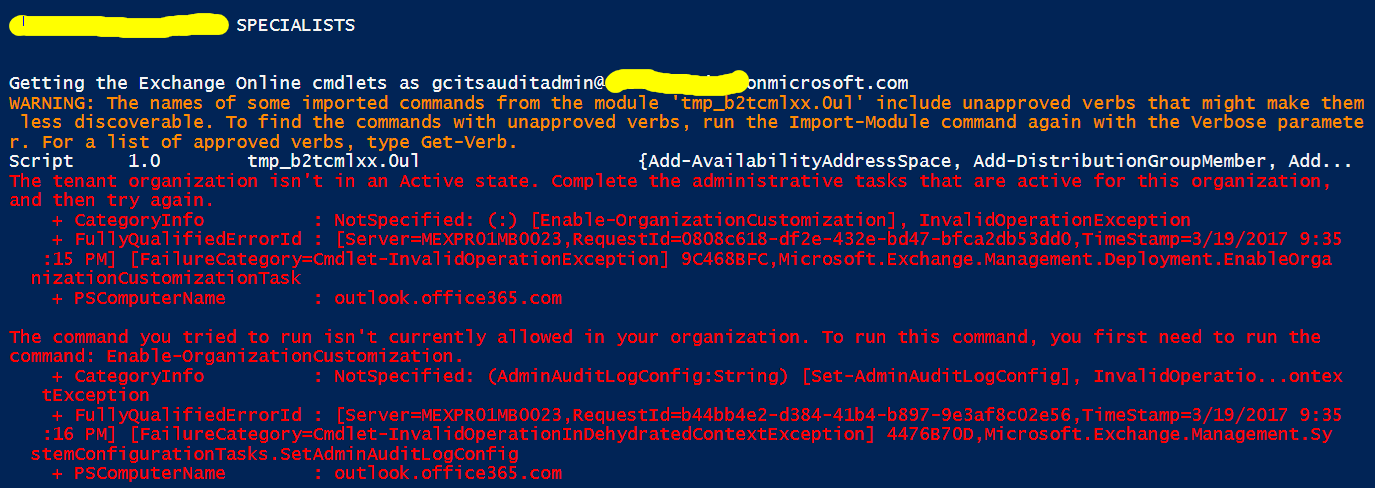Enabling the Unified Audit Log on all delegated Office 365 - GCITS IT